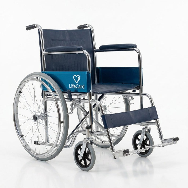 LifeCare 809 folding manual wheelchair with steel frame