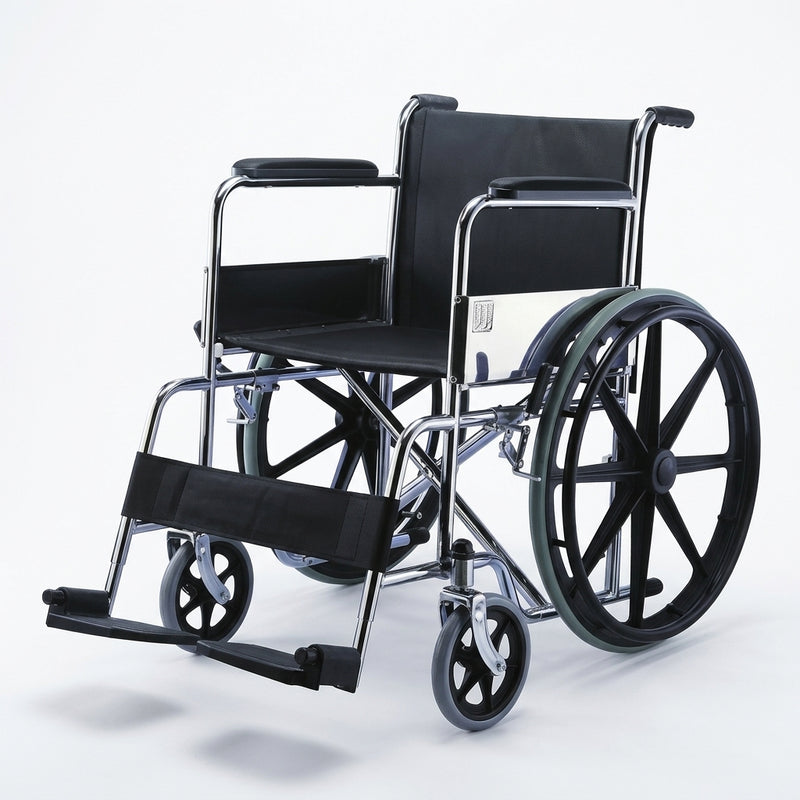 LifeCare 809B folding manual wheelchair with solid fibre rear wheels