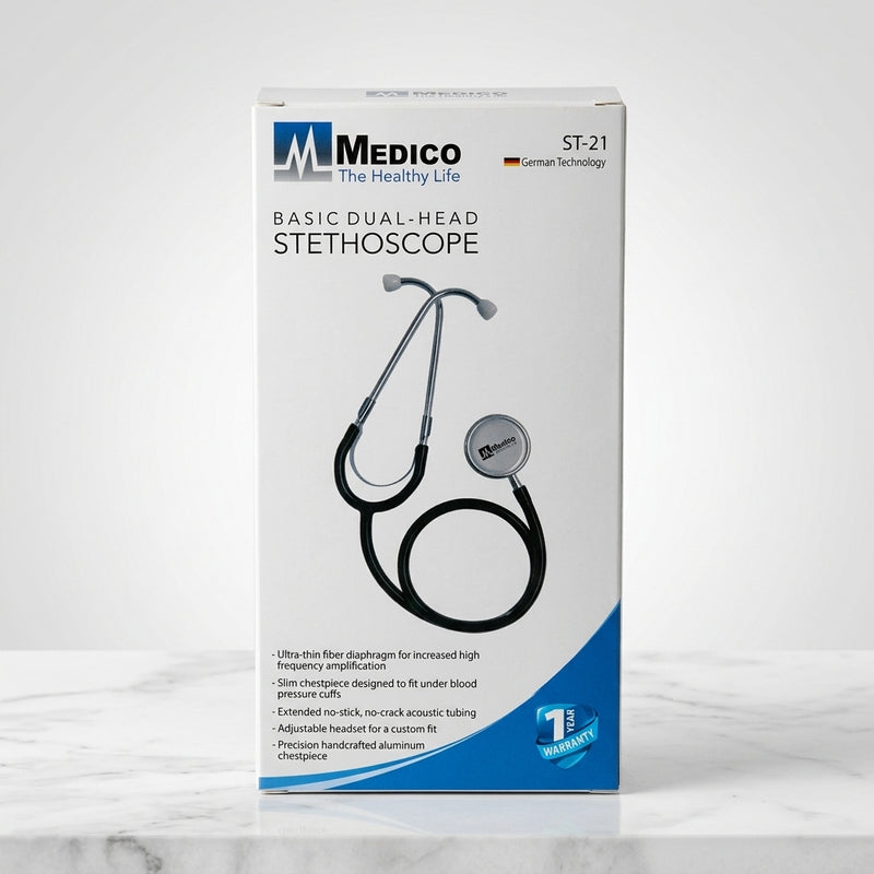 Medico ST-21 dual head stethoscope with aluminium chestpiece