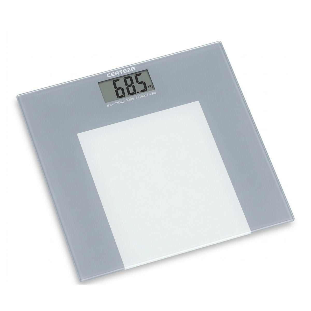 Certeza GS-807 digital glass bathroom weighing scale with LCD display
