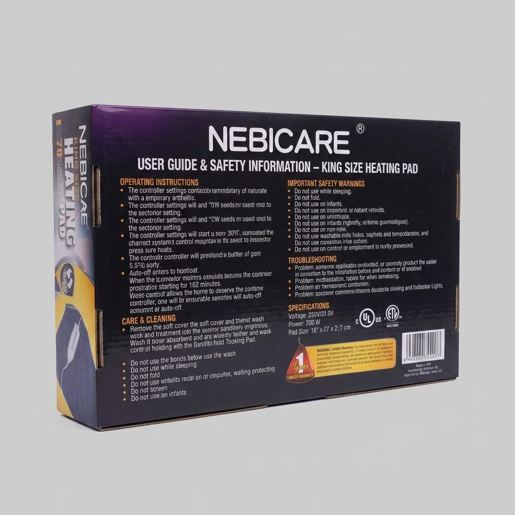 NebiCare king size extra large electric heating pad